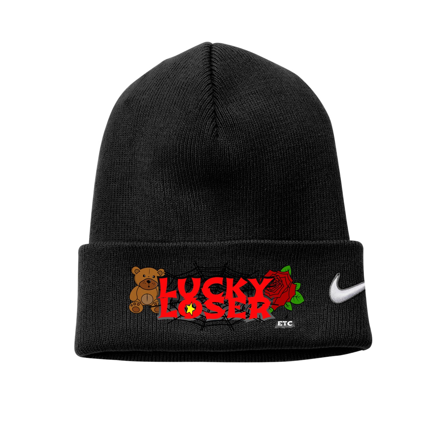 Lucky Loser Stamp Beanie Black