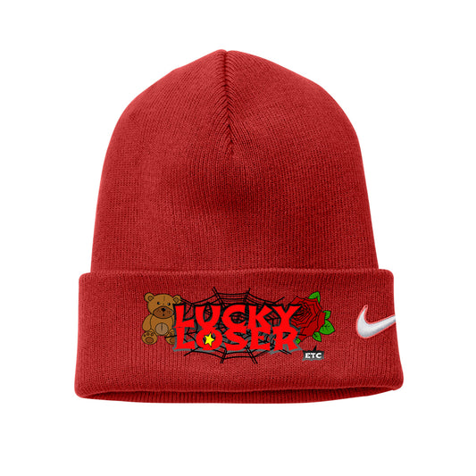 Lucky Loser Stamp Beanie Red