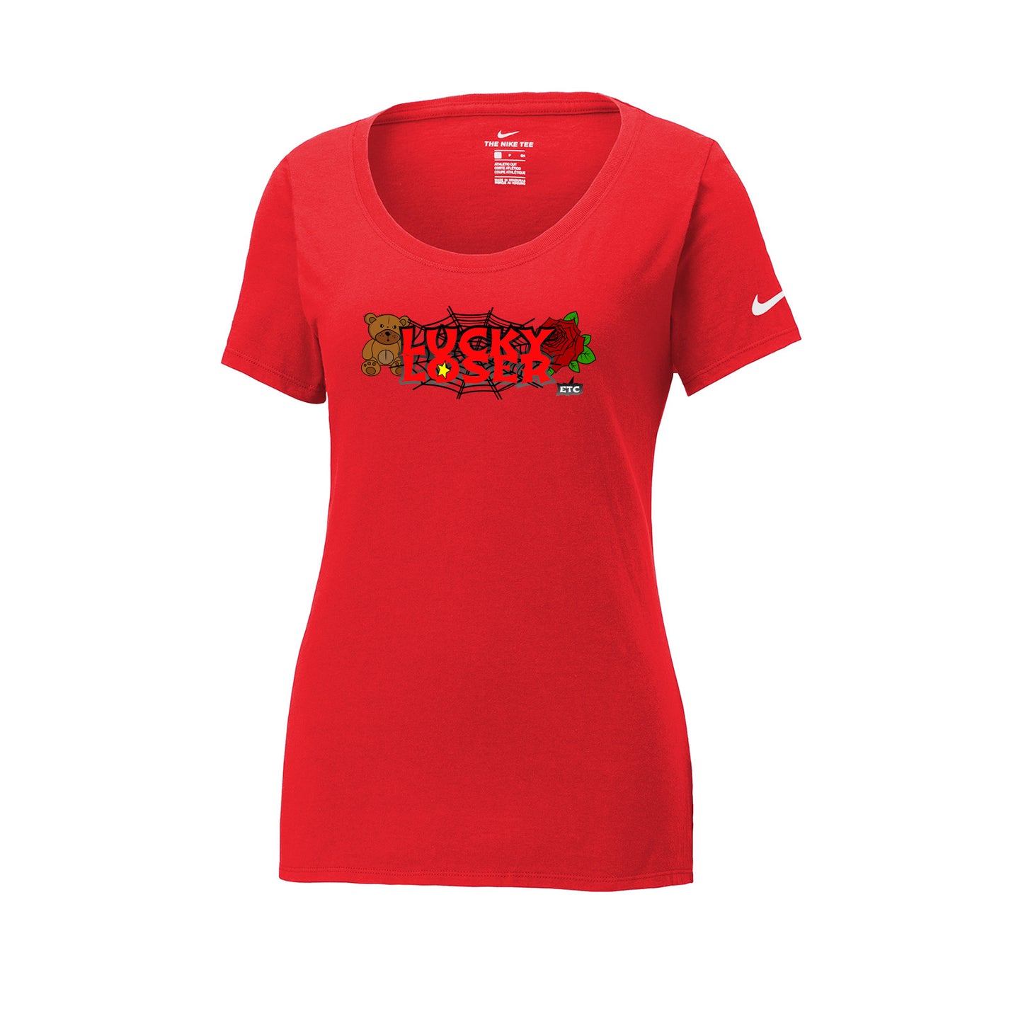 Lucky Loser Womens Nike Tee in Red